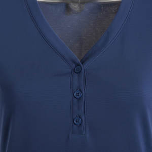 เสื้อยืดแขนสั้นคอเฮนลีย์ทรงเข้ารูปสไตล์ใหม่สำหรับผู้หญิง เสื้อลำลองแฟชั่นสำหรับสุภาพสตรี - Product Image 4