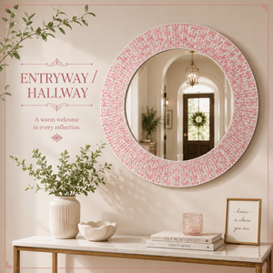 Espejo de Pared Ecológico Hecho a Mano con Incrustaciones de Concha de Madreperla Orgánica Tradicional, Mosaico Decorativo para Dormitorio o Boda - Product Image 2