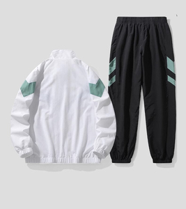 ชุดเซ็ตวอร์มลำลองผู้ชาย ผ้าไนลอนกันลม เป็นมิตรกับสิ่งแวดล้อม แบบมีซิป พิมพ์ลายทอ  ไซส์ใหญ่พิเศษ ชุด 2 ชิ้น  รับสั่งทำ - Product Image 4