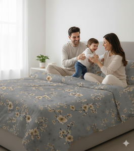 Juego de Sábanas Clásicas King Size, Sábana Ajustable con Bolsillos Profundos, Fundas de Almohada con Estampado de Rayas Elegantes, Uso en Hoteles y Hospitales, Microfibra 400TC - Product Image 1