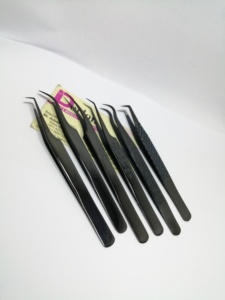 Custom Logo Fiber Tip Tweezers For Eyelash Extension Star Diamond Heart Grip Volume Tweezers Stainless Steel Hello Kitty Tweezer - Product Image 4