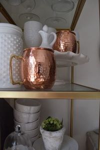 Copper <b>serving</b> mug <b>set</b> heritage village <b>beverage</b> cups handmade premium cocktail drink mugs durable finish - Product Image 2