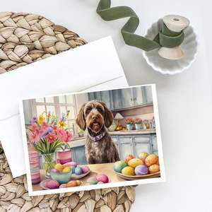 Whimsical Easter Wirehaired Pointing Griffon Pack 8 Tarjetas de notas A7 en blanco Tamaño 5x7 con sobres para saludos decorativos - Product Image 2
