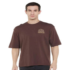 เสื้อยืดคอกลมของผู้ชายผ้าฝ้าย100% พิมพ์ลายออกแบบโลโก้ระบายอากาศได้ดี260 GSM ว่างเปล่าทรงโอเวอร์ไซส์ - Product Image 2