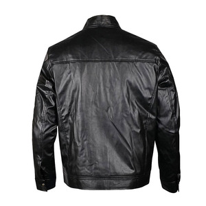 Blouson en cuir pour homme, coupe slim, style bomber, robuste, effet vieilli, vintage, en cuir véritable souple, décontracté, style motard, streetwear, en solde - Product Image 2