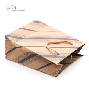Bolsa de Papel Kraft con Cordón/Cuerdas de Algodón, Estilo Clásico, para Negocios, Compras, Supermercados, Exposiciones, Impresión Flexográfica, Reciclable - Product Image 4
