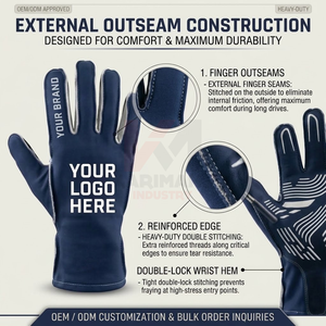 Guantes de Karting con Costuras Exteriores, Diseño Personalizado, Servicio OEM para Mayoristas de Equipamiento de Carreras Profesional - Product Image 5