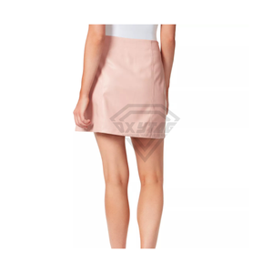 Minifalda Sexy de Cintura Alta en Cuero PU para Mujer, con Dobladillo Asimétrico, Color Sólido, Ajustada al Cuerpo, Ideal para Salir de Noche - Product Image 4