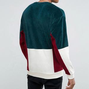 Sudadera de terciopelo personalizada de alta calidad con bloque de Color Unisex para hombre, sudadera lisa de gran tamaño con hombros caídos, sudadera para hombre - Product Image 4
