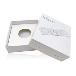 Ensemble d'emballage de chargeur sans fil haut de gamme personnalisé avec fermeture magnétique en carton recyclable, impression quadricolore - Product Image 2