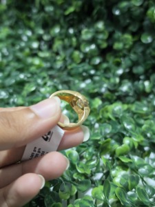 <b>Men's</b> Premium Lab Grown Cushion-Cut Diamond Wedding <b>Ring</b> | 22K Yellow <b>Gold</b> Classic Luxury <b>Ring</b> - Product Image 2