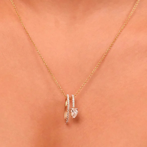จี้เพชรทรงลูกแพร์ สร้อยคอทองคำชุบ 18K สีเหลืองทอง สำหรับผู้หญิง เครื่องประดับหมั้นสุดหรู - Product Image 3