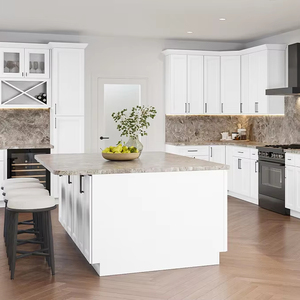 Gabinetes de Cocina Modulares Modernos Personalizados JY Project, Madera Blanca Ecológica RTA para Casa de Campo, Venta al por Mayor de Fábrica para Apartamentos - Product Image 1