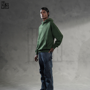 Sweat à capuche respirant doublé polaire de haute qualité pour homme avec poches, en polyester/coton, pour l'hiver, vente en gros, marque privée OEM - Product Image 3