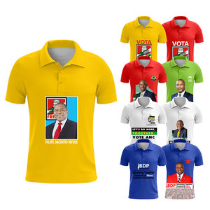 All'ingrosso stampa in poliestere 120gsm 140gsm 160gsm semplice Unisex Rwanda che pubblicizzano magliette Polo da campagna elettorale politica - Product Image 6