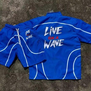 Hot Sale Professional Nylon Two-Piece Windbreaker Shorts Set <b>Long</b> Sleeve with Hood Printed Plus Size Feature - Product Image 6