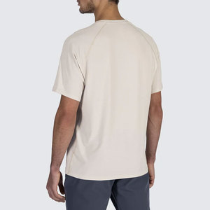T-shirt vintage streetwear à col rond, coupe régulière, longueur longue, couleur unie, en coton léger, tissu jersey uni - Product Image 4