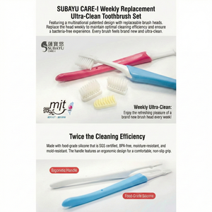 Têtes de brosse à dents de rechange écologiques SUBAYU pour la maison, poils moyens, brosse à dents manuelle durable brevetée - Product Image 5