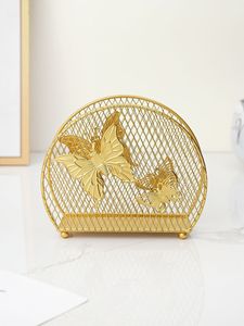 MEHSAM EXPORTS Luxury Gold Handmade Waterproof 100% Eco-Friendly Portable Hanging Metal Tissue Holder for Dining <b>Table</b> - Product Image 4
