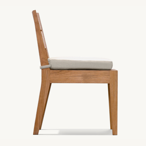 Silla individual sin brazos, hecha de madera de teca ecológica, con un estilo moderno y sencillo para uso en exteriores. - Product Image 4