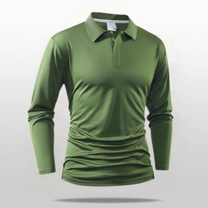 Polo Homme Respirant à Manches Longues Couleur Unie Séchage Rapide en Polyester pour le Golf et Tenues Décontractées Professionnelles – Vente en Gros - Product Image 6