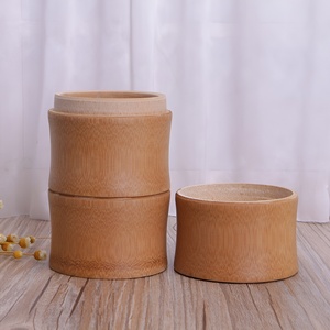 Boîte à tubes épais en bambou naturel, artisanale, pour le stockage de bonbons, avec couvercle. - Product Image 5