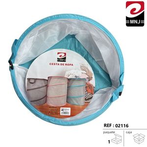 Panier à linge pliable en tissu durable, solution de rangement pratique et peu encombrante pour les vêtements, design en maille fine - Product Image 1