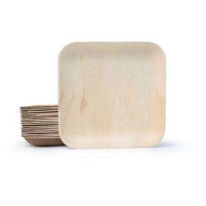 Plateau carré en feuilles de palmier biodégradable, jetable, écologique, pour fêtes et mariages traditionnels - Product Image 2