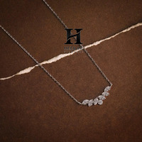 Collar con Colgante de Diamante Moissanite Corte Marquesa Personalizado, Plata de Ley 925, Diseño de Racimo de Hojas, Oro de 18K, Joyería con Diamantes Cultivados en Laboratorio