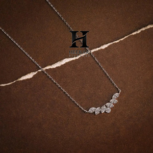 Custom Marquise Cut Moissanite Diamond Pendant 925 Sterling Silver Leaf Cluster <b>Necklace</b> 18K Gold Lab Grown Diamond Jewelry - Product Image 4