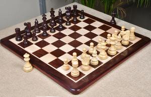 Piezas de ajedrez de madera con peso, estilo francés Lardy, tamaño de torneo, Rey de 3.75 pulgadas, en palisandro indio y boj, al mejor precio. - Product Image 3