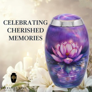 Lotus European & American Style Cremation <b>Urn</b> for Human Ashes <b>Large</b> Adult Decorative Eco-Friendly 220 Cubic Inch Capacity - Product Image 6