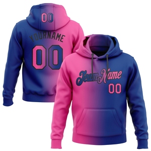 Sudadera con Capucha Deportiva de Moda, Diseño Nuevo, Color Degradado Rosa-Re Negro, Cosido a Medida, Venta Directa de Fábrica - Product Image 1