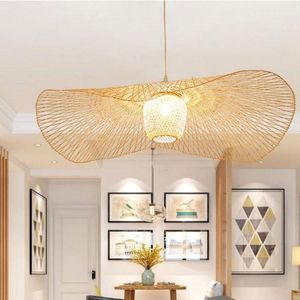 Lámpara Colgante de Bambú Natural Tejida con Forma de Mariposa para Decoración del Hogar e Iluminación Ambiental Interior - Product Image 6
