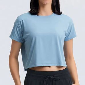 T-shirt court personnalisé pour femme en coton, vêtement décontracté et tendance, vente en gros, faible MOQ - Product Image 1
