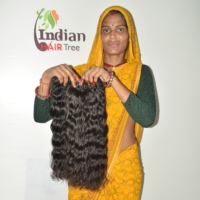 Ekstensi Rambut Manusia India 100% Asli, Kutikula Tertata Rapi, Bebas Kimia, 100g, Murah, Berkilau, Bergelombang, Potongan Tumpul, Jahitan Ganda, Asli