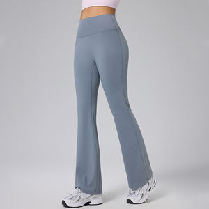 Leggings push-up de haute qualité, pantalon de yoga rehausseur de fessiers, couleur unie, pour la gym et le fitness, leggings évasés taille haute pour femme - Product Image 5