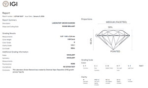 Diamant de laboratoire cultivé brillant de 0,58 ct, couleur D, clarté VVS1, coupe excellente pour la fabrication de bijoux, certifié IGI, diamant de laboratoire CVD - Product Image 3