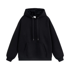 Sudadera con capucha roja lisa para hombre, de forro polar grueso, tipo jersey, personalizable, en blanco, para otoño e invierno, informal, de ajuste holgado, talla regular - Product Image 3