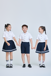 Tissu TC 65% polyester 35% coton, popeline tissée, FMF Vietnam, uniforme scolaire primaire, chemise à manches longues noire à boutons pour enfants - Product Image 6