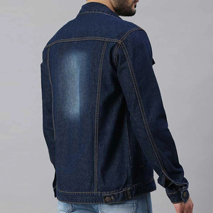 <b>Men's</b> Fashion Blue Denim Jacket Plus Size Breathable Zipper Eco-Friendly <b>Front</b> Comfortable Winter Cotton Washed Denim Jackets - Product Image 5