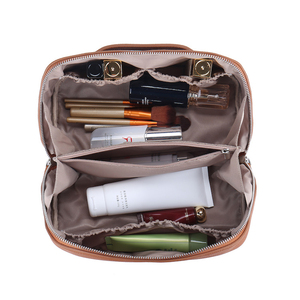 Bolsa de Aseo de Cuero Personalizada de Alta Calidad, Bolsa de Cosméticos de Cuero Vegano PU Negro - Product Image 4