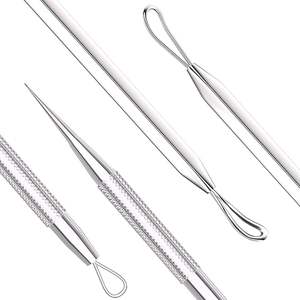 Extracteur de points noirs et d'acné de haute qualité en acier inoxydable – Outil d'extraction des comédons - Product Image 1