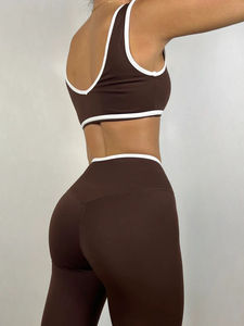 Vente en gros de vêtements de sport et de fitness légers personnalisés pour femmes, ensemble soutien-gorge et short imprimé pour le yoga - Product Image 5
