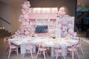 Silla Infantil Escandinava de Ratán Rosa con Respaldo de Ala, Ecológica, Duradera y Ligera, Muebles para Dormitorio Infantil para Fiestas de Cumpleaños - Product Image 4
