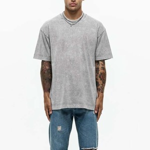 2025 Latest Design Wholesale Custom Cotton Fitness Blank T Shirt <b>Short</b> Sleeve Men's Hot Sale Causal Wear Acid Wash Men's Shirts - Product Image 2
