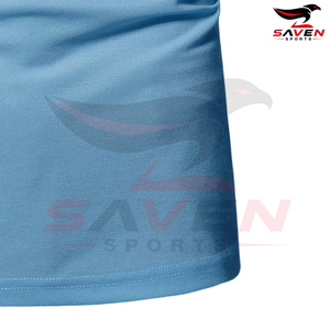 เสื้อโปโลผู้ชายสไตล์สตรีทแวร์ ดีไซน์ล่าสุด ระบายอากาศได้ดี ผ้าเนื้อบางเบา สีน้ำเงิน แต่งขอบอย่างดี บริการ OEM ราคาขายส่ง - Product Image 5