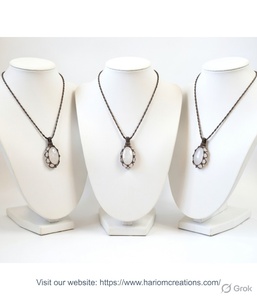 Collier en macramé fait main avec pierre de lune, pendentif bohème réglable, cristal de guérison - Product Image 2