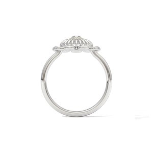 Anillo de cóctel con diamantes en forma de flor para mujer, plata 925, engaste pavé, joyería romántica para uso diario - Product Image 4