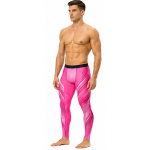 Pantalons de course à compression personnalisés pour hommes, leggings d'entraînement de gym, séchage rapide, respirants, haute élasticité, collants de fitness, fournisseur en gros - Product Image 4